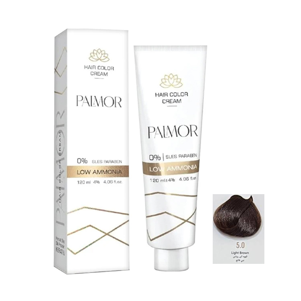 رنگ مو شماره 5.0 قهوه ای روشن 120 میلی لیتر پالمور